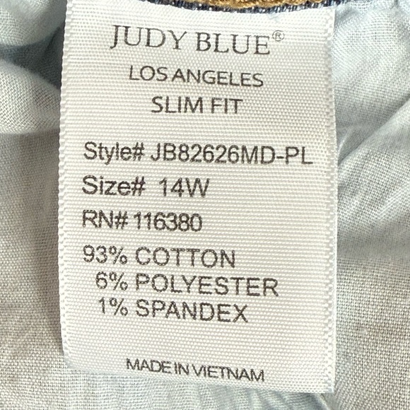 Judy Blue Medium Wash Slim Fit Stretch Jeans Women’s Plus Size 14W - Picture 10 of 15
